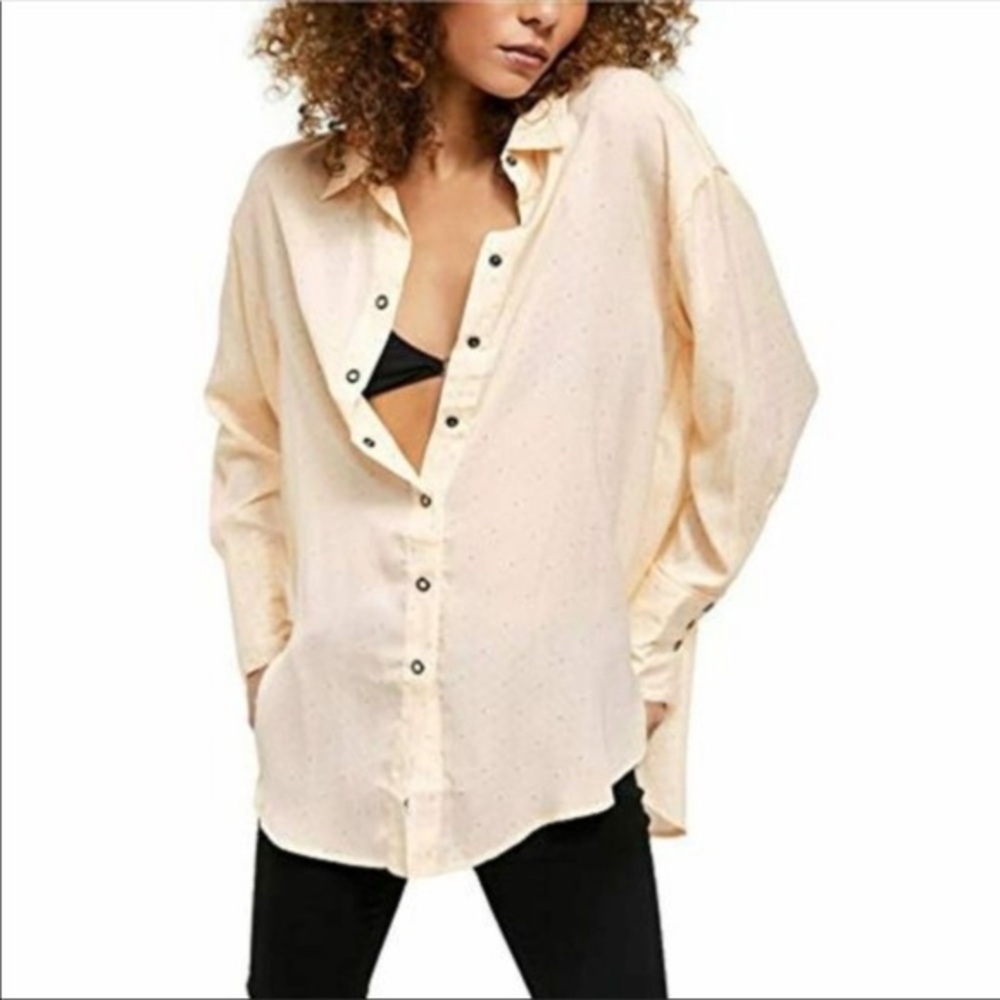 We The Free S All Smiles  Snap Down Shirt oversized blouse